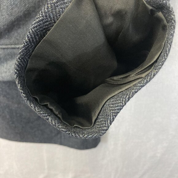 Lands' End 100% Lambswool Blazer Jacket Mens 42R Gray Herringbone Sport Coat EUC - Picture 11 of 16